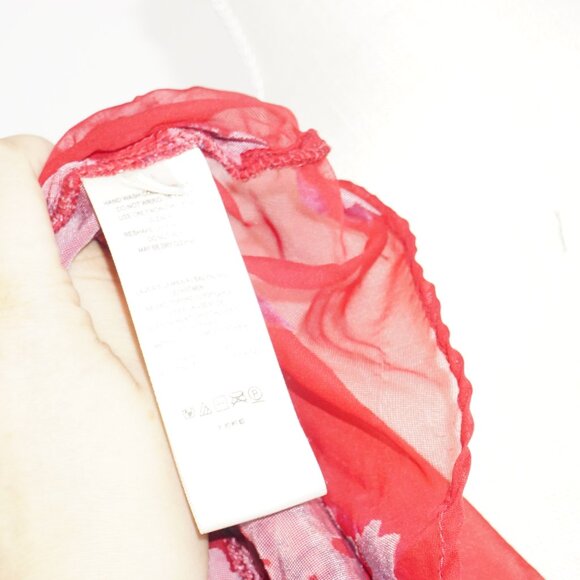 Free People Bonnie Burnout Sheer Velvet Top Red Blue L - Picture 7 of 7